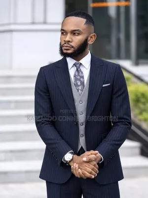 Navy Blue Pinstripe 3-PC Combo Suit