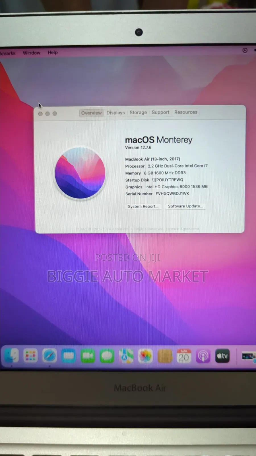Laptop Apple MacBook Air 2017 8GB Intel Core i7 SSD 500GB