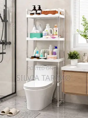 *#3-Layers Stainless Steel Toilet Rack With Plastic Shelves*