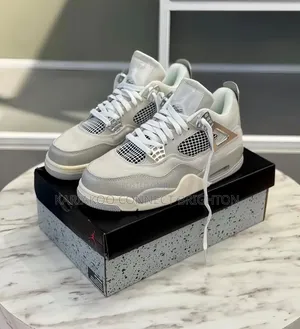Grey White Air Jordan 4 Sneakers