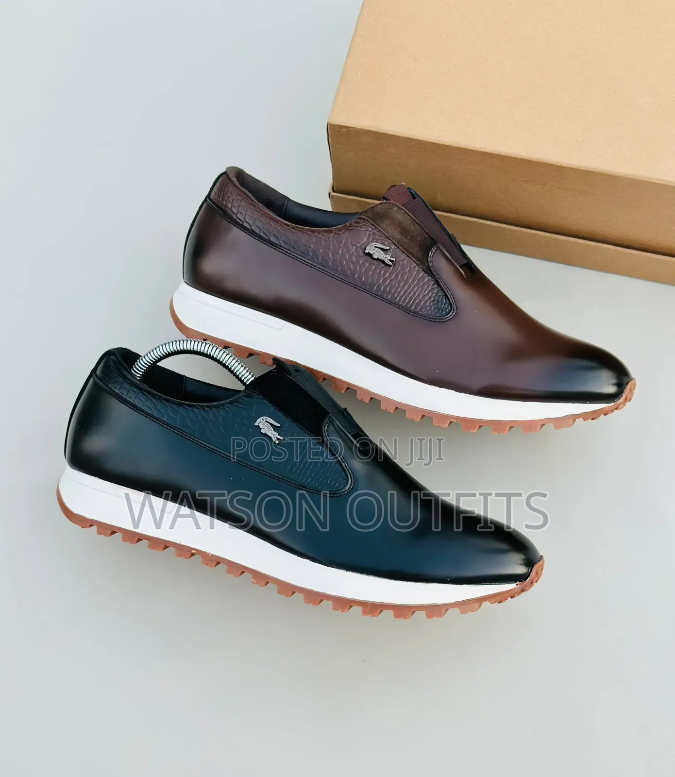 2 Colours Lacoste Brand Best Sole Looking Men's Leather Shoes