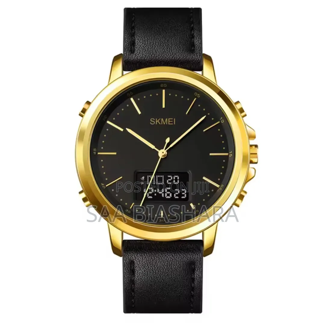 Skmei Dualtime 1652 Water Resistant Watch Black and Gold