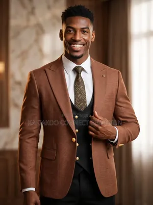 Brown Black 3-PC Combo Suit