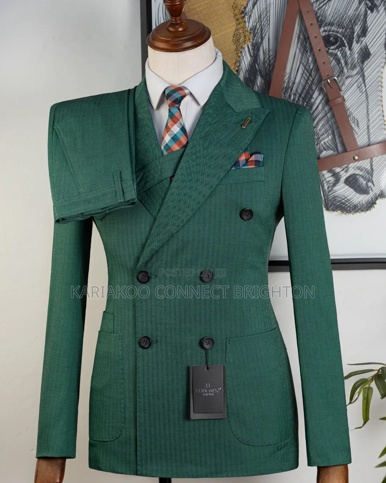 Brown Double-Breasted 3-PC Suit