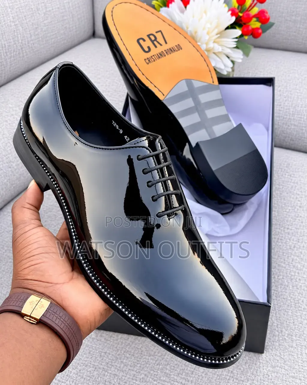 1 Colours CR7 Brand Men's Leather Shoes Zebra Colour Design