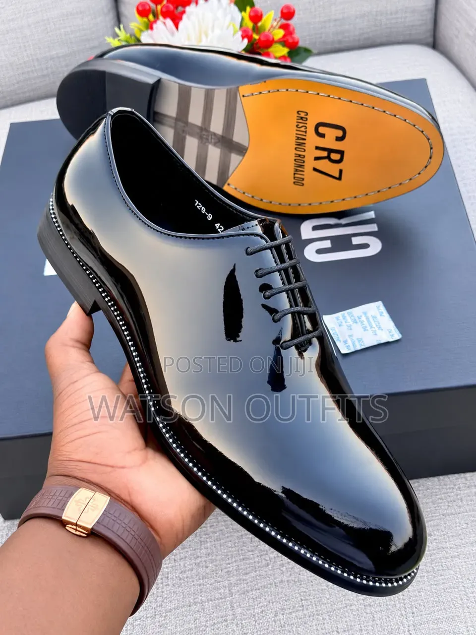 1 Colours CR7 Brand Men's Leather Shoes Zebra Colour Design