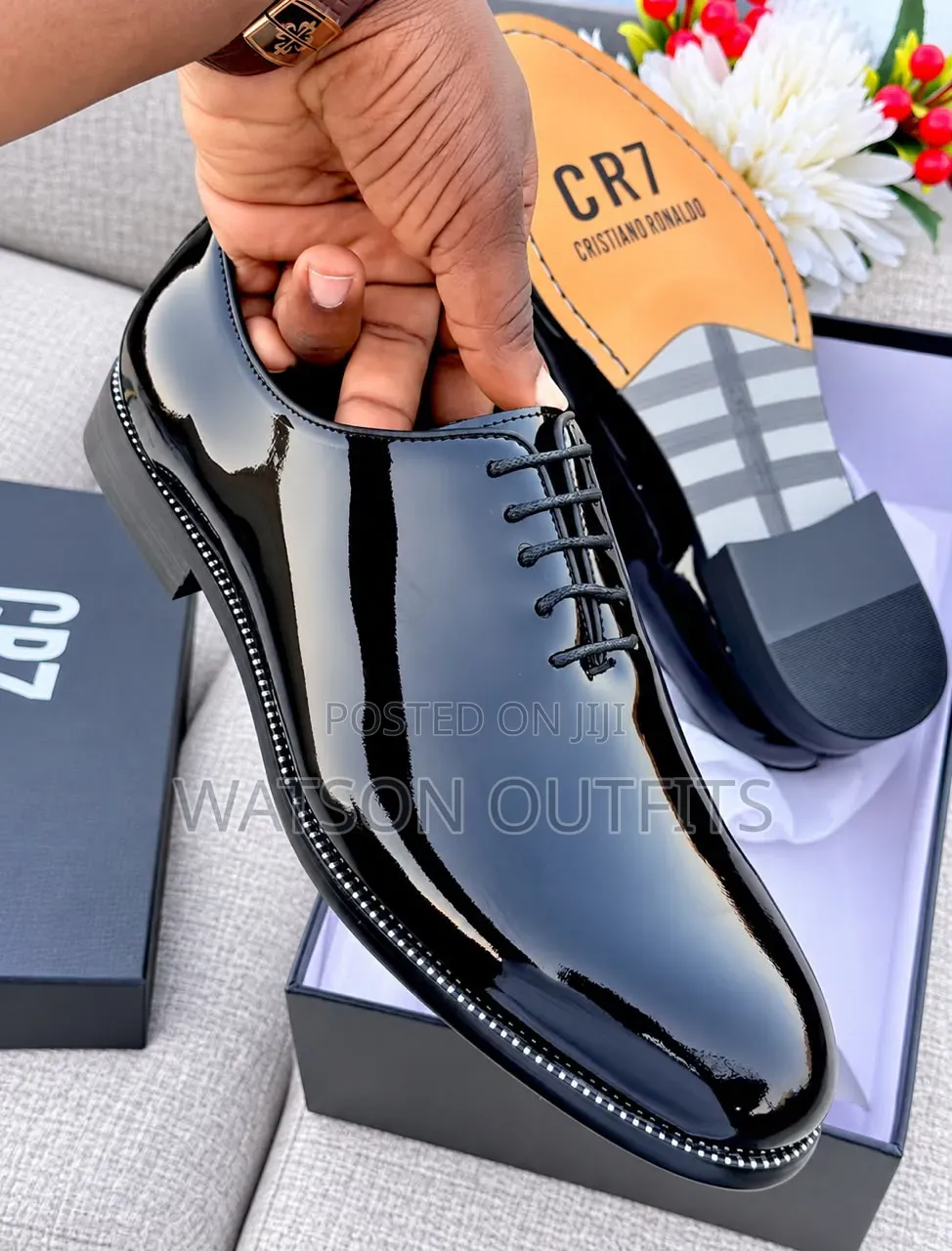 1 Colours CR7 Brand Men's Leather Shoes Zebra Colour Design
