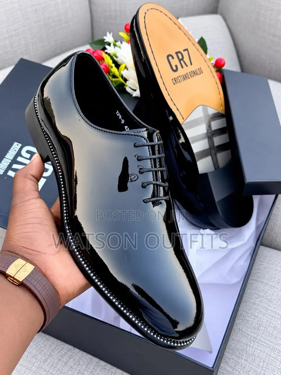 1 Colours CR7 Brand Men's Leather Shoes Zebra Colour Design