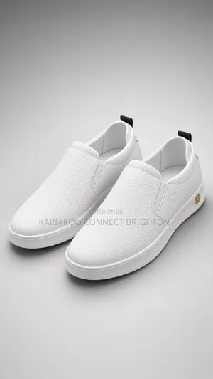 Casual White Leather Slip-on Sneakers