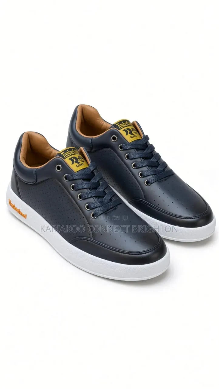 Navy Blue Casual Lace-Up Sneakers
