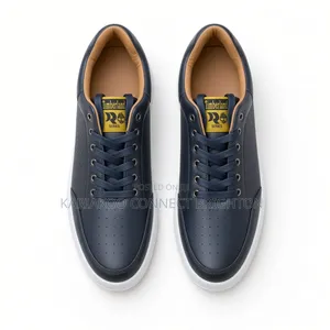 Navy Blue Casual Lace-Up Sneakers