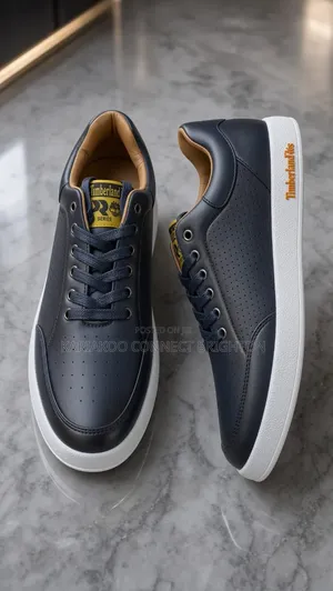 Navy Blue Casual Lace-Up Sneakers