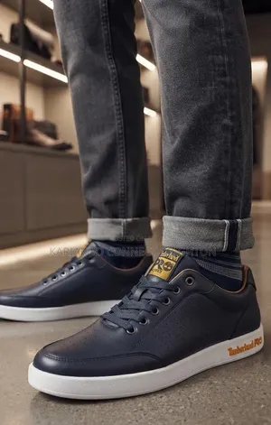 Navy Blue Casual Lace-Up Sneakers