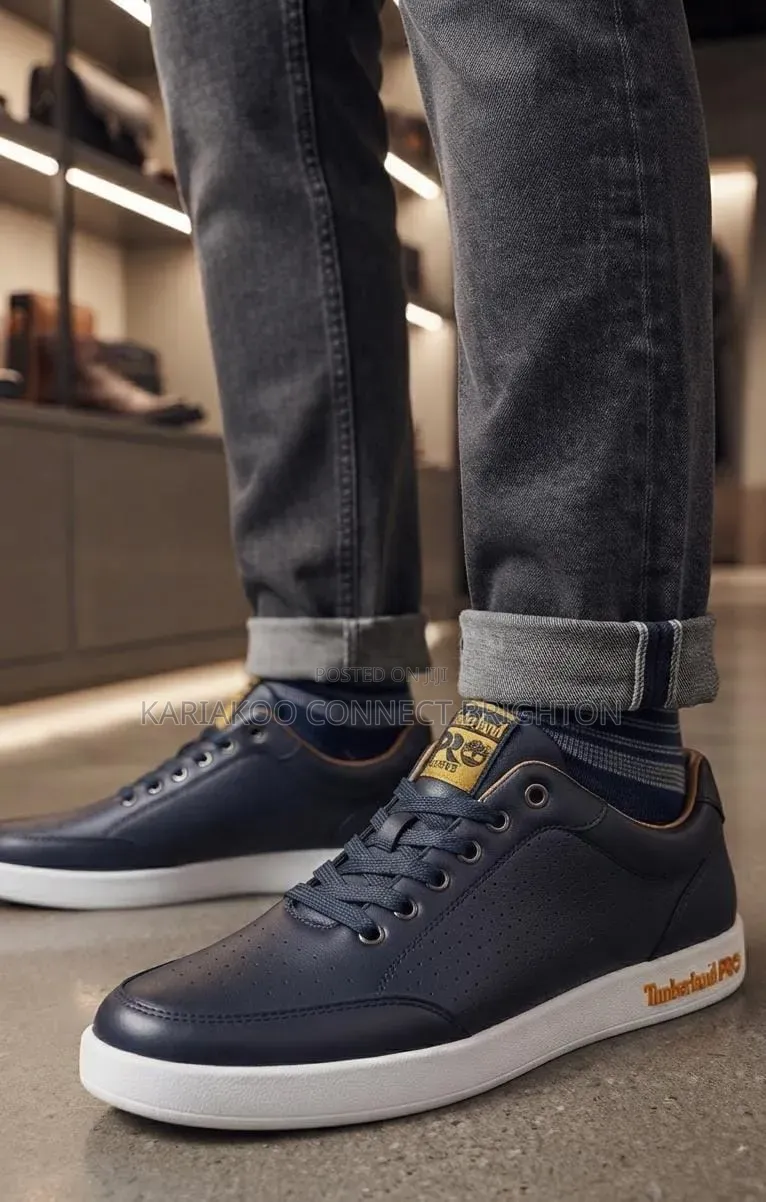 Navy Blue Casual Lace-Up Sneakers