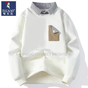 White Collared Knit Sweater