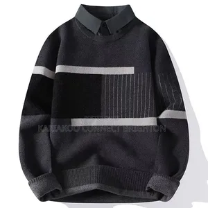 White Collared Knit Sweater