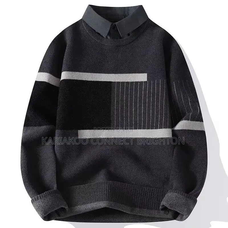 White Collared Knit Sweater