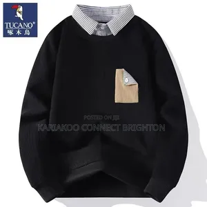 White Collared Knit Sweater