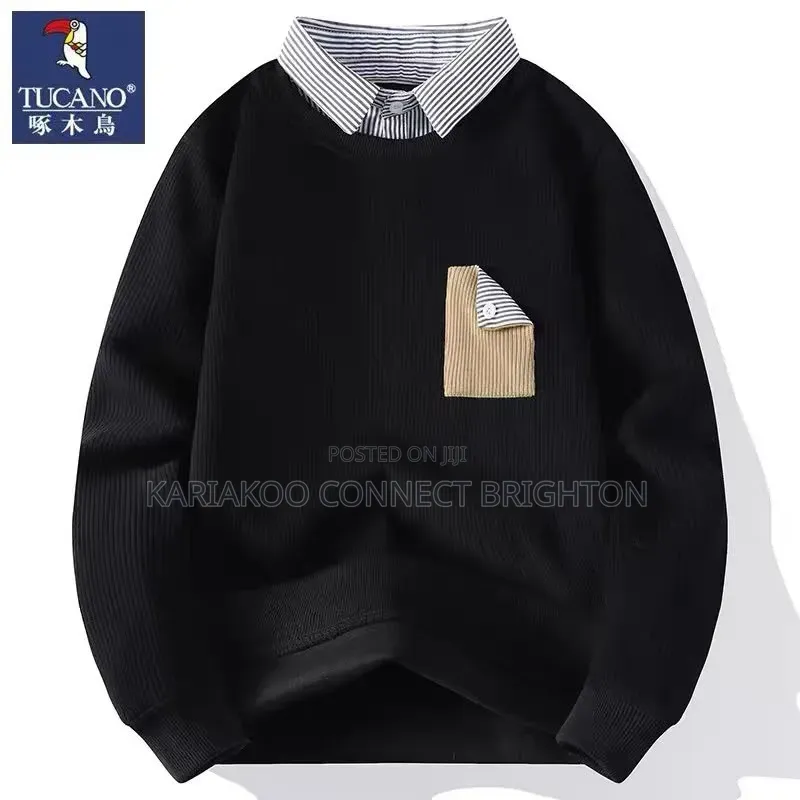 White Collared Knit Sweater