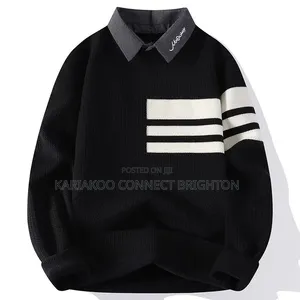 White Collared Knit Sweater