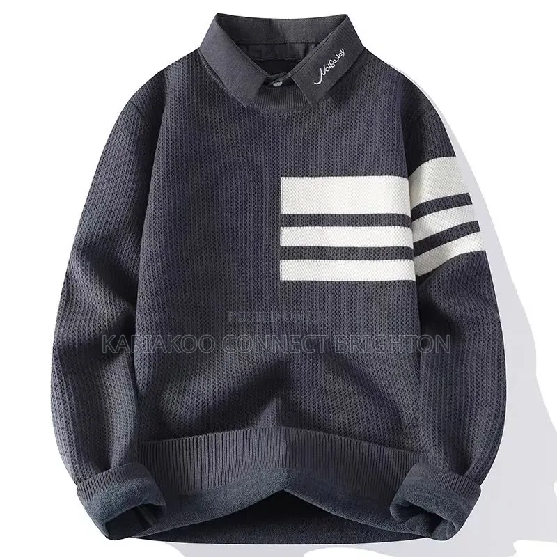 White Collared Knit Sweater
