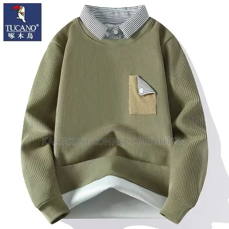 White Collared Knit Sweater