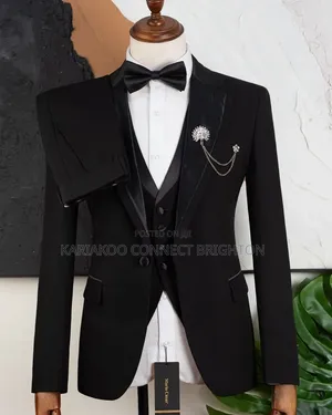 Black Peak Lapel Tuxedo Suit