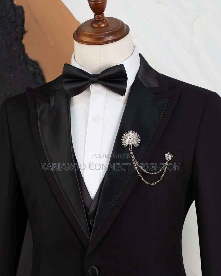 Black Peak Lapel Tuxedo Suit