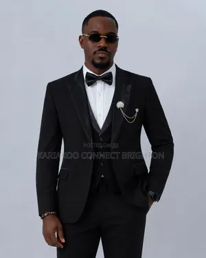 Black Peak Lapel Tuxedo Suit
