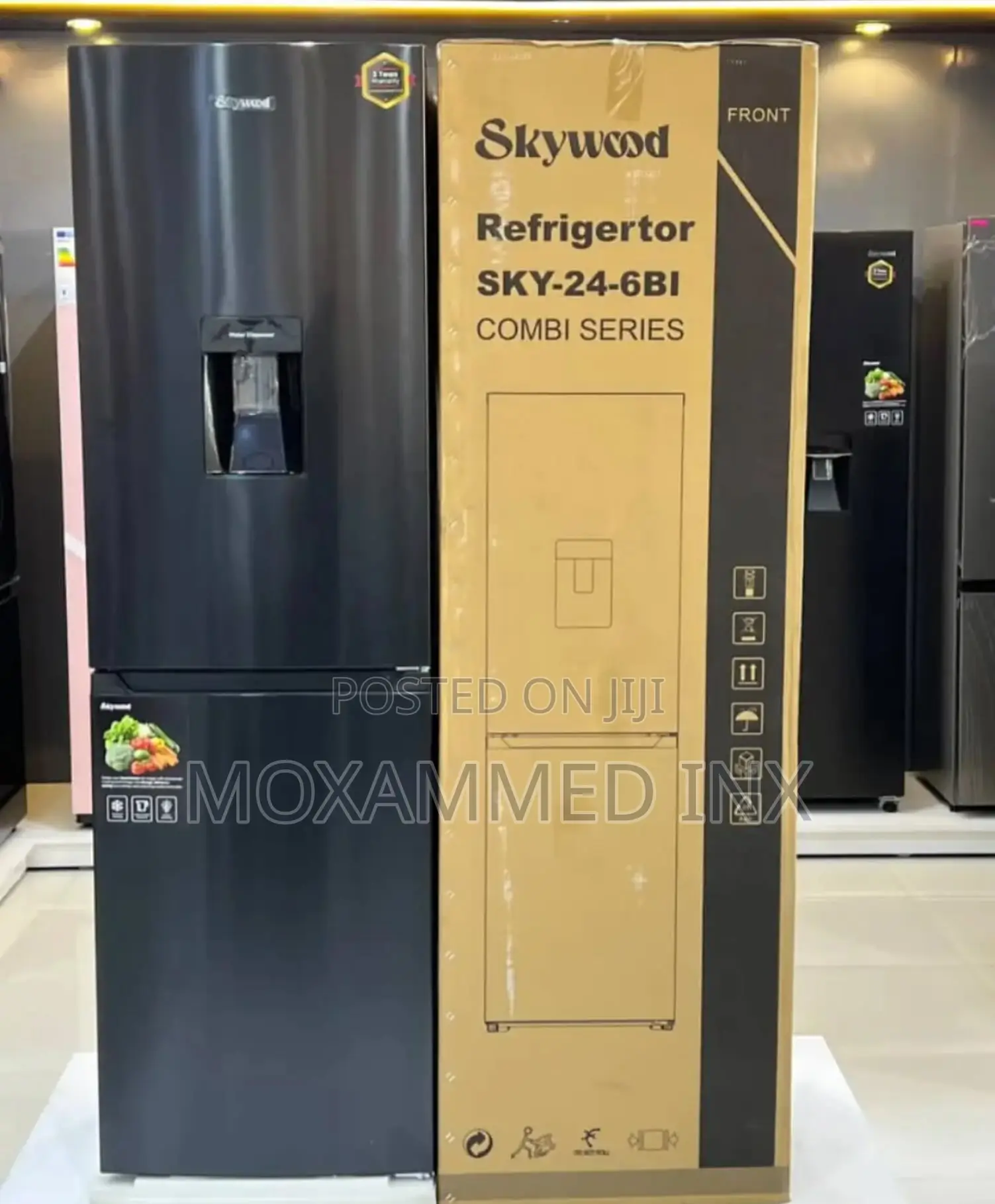 Skywood Fridge 246l24-6bi-Wd• Water Dispenserblack - Inox Color2 Years