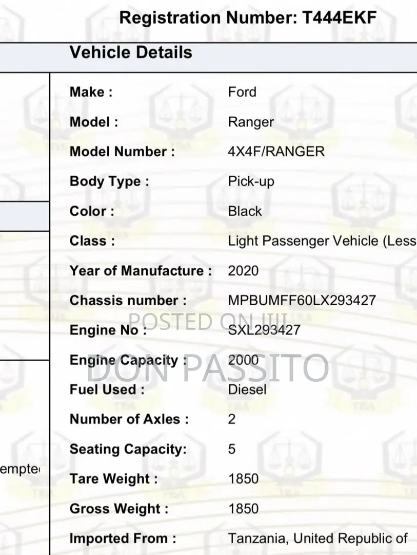 Ford Ranger 2020 Black