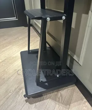 Movable Metal TV Stand Up to 90 Inches With Dual Shelf
