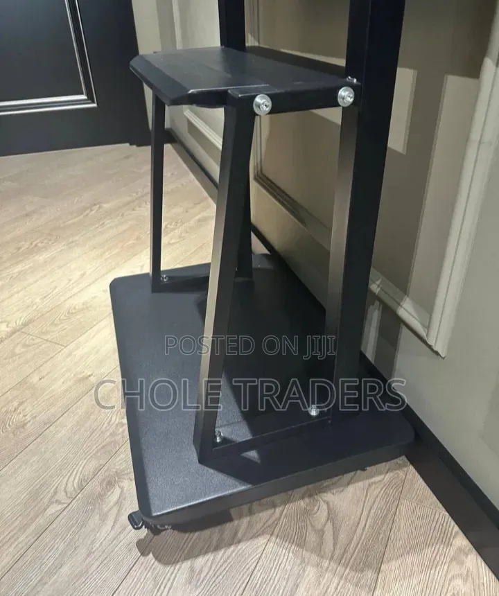 Movable Metal TV Stand Up to 90 Inches With Dual Shelf