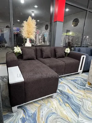 Sofa L Shape Color Chocolate and White