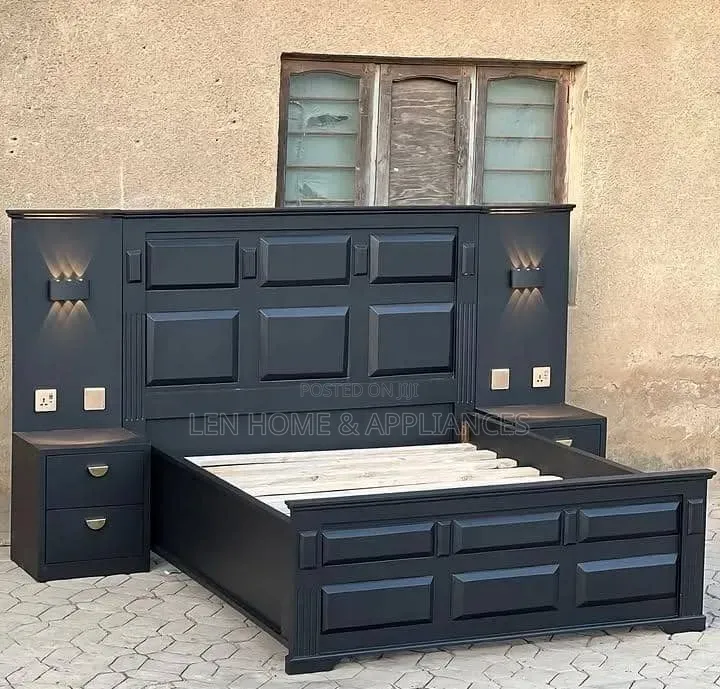 Bed 5/6 Color Black/Kitanda Mbao