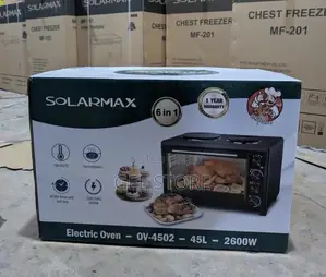 Solarmax 6-in-1 Electric Oven (Model OV-4502) Featuring a 45-Liter