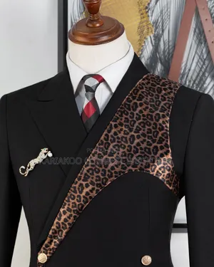 Black and Leopard Print Accent Suit
