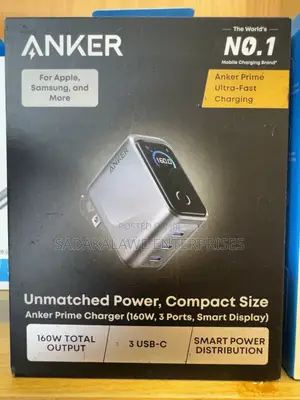 Anker Prime 160W GaN Fast Charger (3-Port USB-C With Smart Display)