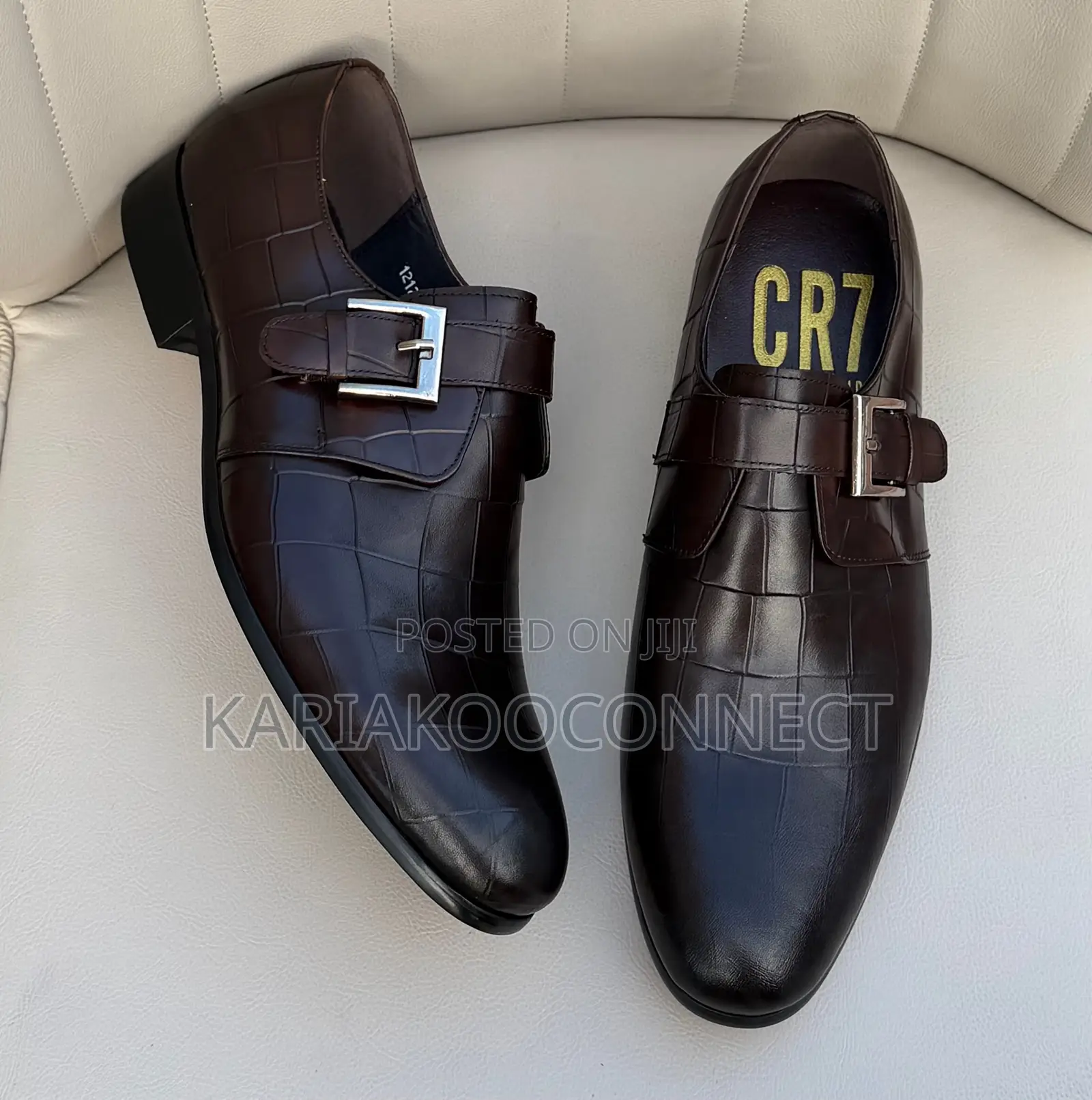 CR7 Monk Strap Leather Shoes