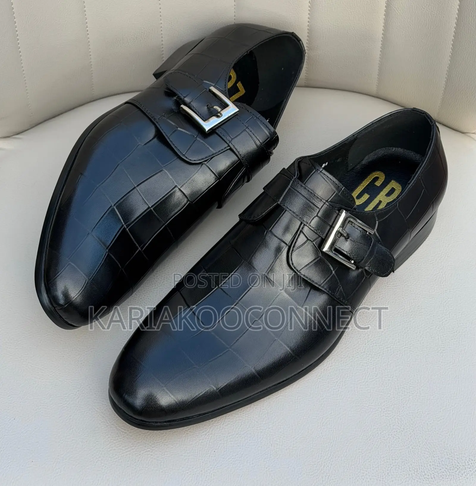 CR7 Monk Strap Leather Shoes
