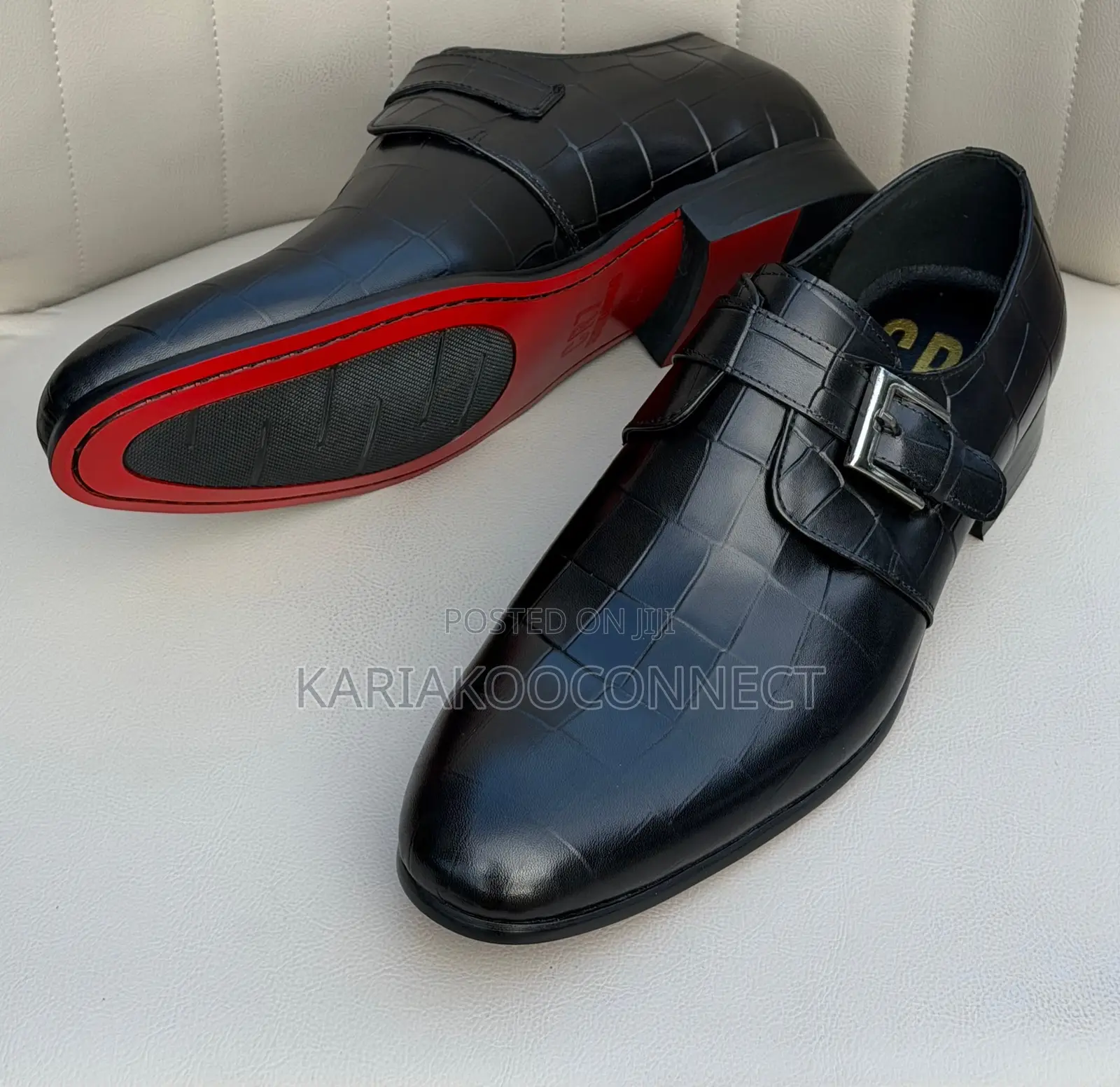 CR7 Monk Strap Leather Shoes