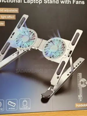 Adjustable Aluminum Laptop Cooling Stand With Dual RGB Fans