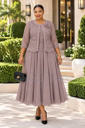 Elegant Lace Jacket Maxi Dress