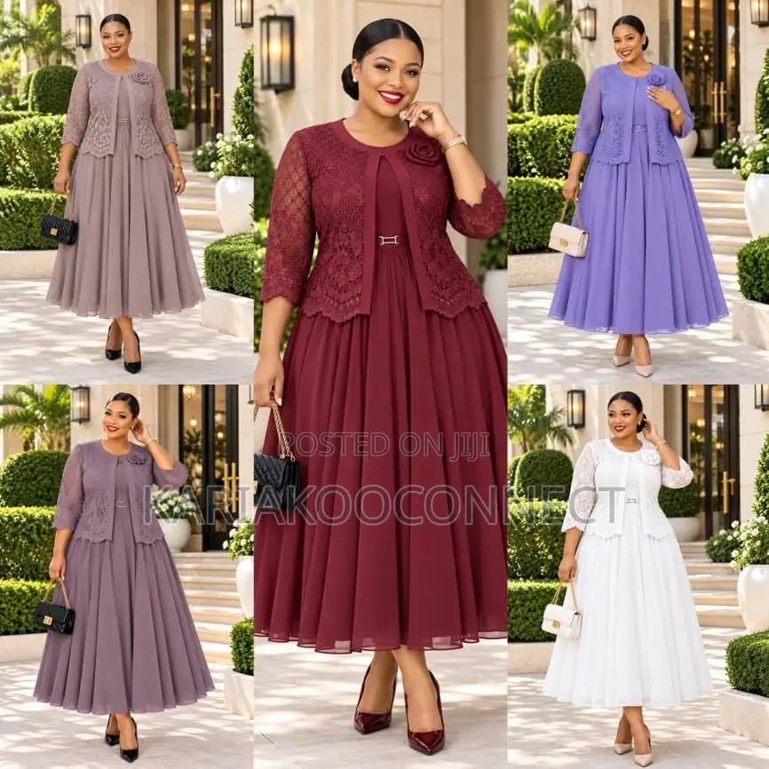Elegant Lace Jacket Maxi Dress