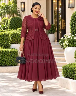 Elegant Lace Jacket Maxi Dress