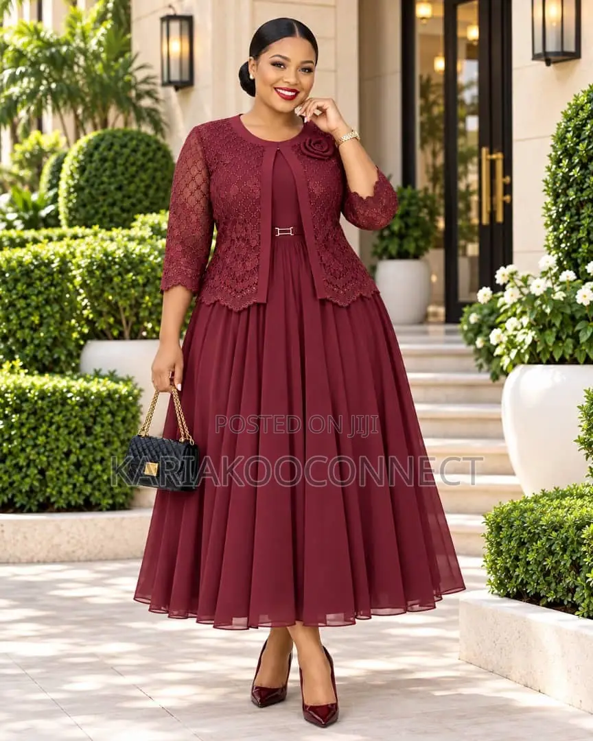 Elegant Lace Jacket Maxi Dress