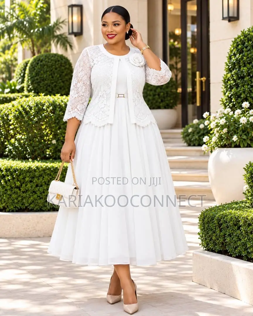 Elegant Lace Jacket Maxi Dress