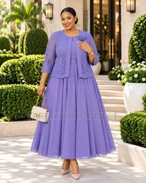 Elegant Lace Jacket Maxi Dress
