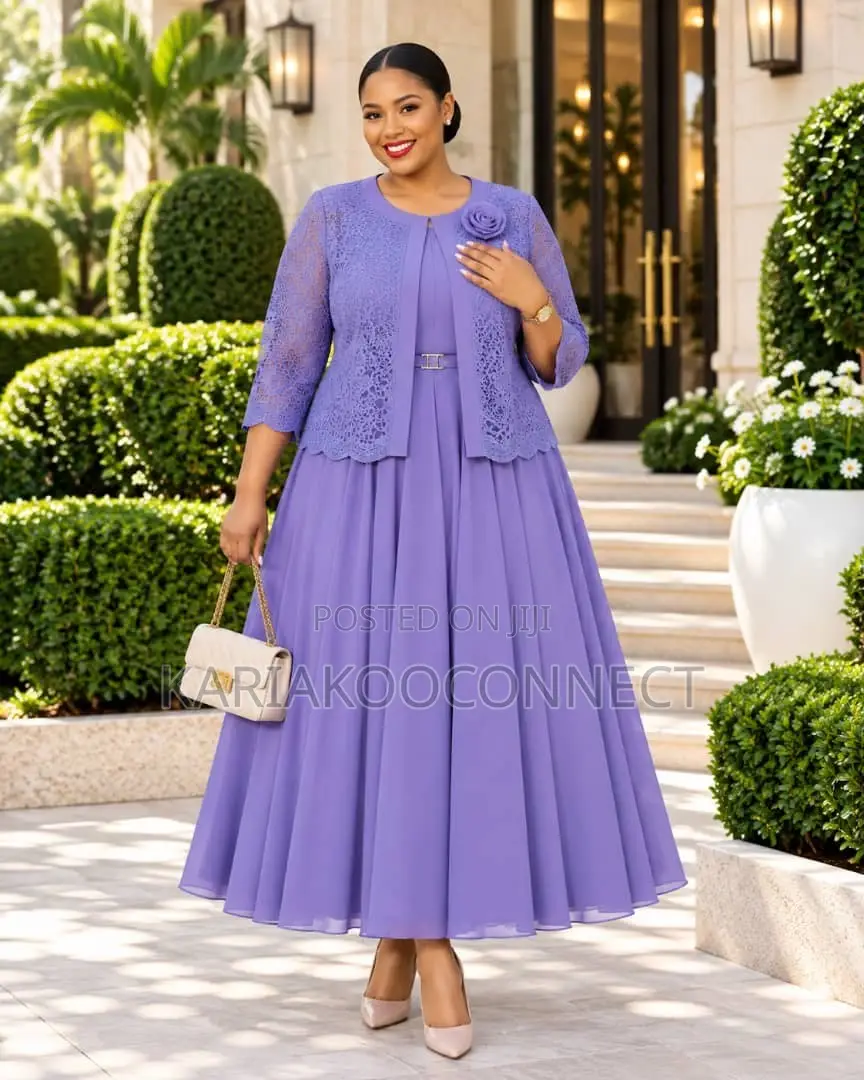 Elegant Lace Jacket Maxi Dress