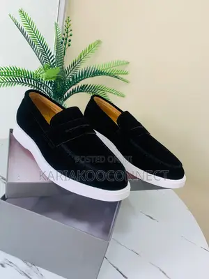 Santoni Suede Penny Loafers